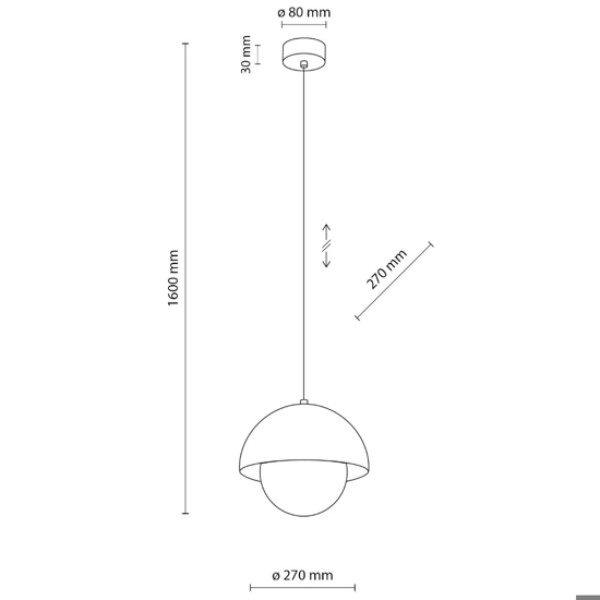 Lampadario per isola penisola cucina beige a cupola 27 cm